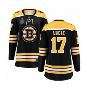 Women's Boston Bruins #17 Milan Lucic Authentic Black Home Fanatics Branded Breakaway 2019 Stanley Cup Final Bound Hockey Jersey