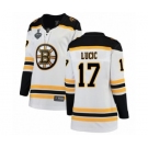 Women's Boston Bruins #17 Milan Lucic Authentic White Away Fanatics Branded Breakaway 2019 Stanley Cup Final Bound Hockey Jersey