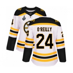 Women's Boston Bruins #24 Terry O'Reilly Authentic White Away 2019 Stanley Cup Final Bound Hockey Jersey