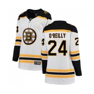 Women's Boston Bruins #24 Terry O'Reilly Authentic White Away Fanatics Branded Breakaway Hockey Jersey