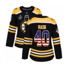 Women's Boston Bruins #40 Tuukka Rask Authentic Black USA Flag Fashion 2019 Stanley Cup Final Bound Hockey Jersey