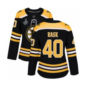 Women's Boston Bruins #40 Tuukka Rask Premier Black Home 2019 Stanley Cup Final Bound Hockey Jersey