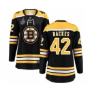 Women's Boston Bruins #42 David Backes Authentic Black Home Fanatics Branded Breakaway 2019 Stanley Cup Final Bound Hockey Jersey