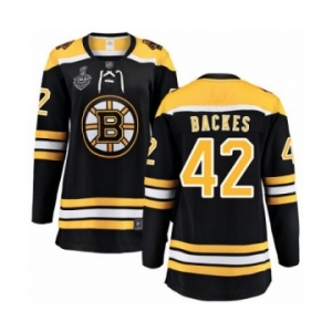 Women's Boston Bruins #42 David Backes Authentic Black Home Fanatics Branded Breakaway 2019 Stanley Cup Final Bound Hockey Jersey
