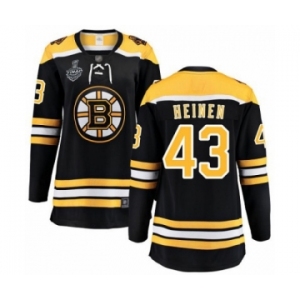 Women's Boston Bruins #43 Danton Heinen Authentic Black Home Fanatics Branded Breakaway 2019 Stanley Cup Final Bound Hockey Jersey