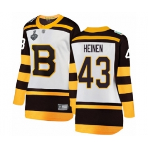 Women's Boston Bruins #43 Danton Heinen White Winter Classic Fanatics Branded Breakaway 2019 Stanley Cup Final Bound Hockey Jersey