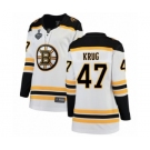 Women's Boston Bruins #47 Torey Krug Authentic White Away Fanatics Branded Breakaway 2019 Stanley Cup Final Bound Hockey Jersey