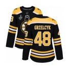 Women's Boston Bruins #48 Matt Grzelcyk Premier Black Home 2019 Stanley Cup Final Bound Hockey Jersey