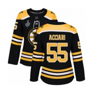 Women's Boston Bruins #55 Noel Acciari Authentic Black Home 2019 Stanley Cup Final Bound Hockey Jersey