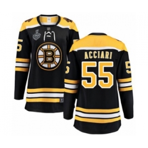 Women's Boston Bruins #55 Noel Acciari Authentic Black Home Fanatics Branded Breakaway 2019 Stanley Cup Final Bound Hockey Jersey