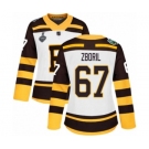 Women's Boston Bruins #67 Jakub Zboril Authentic White Winter Classic 2019 Stanley Cup Final Bound Hockey Jersey