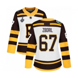 Women's Boston Bruins #67 Jakub Zboril Authentic White Winter Classic 2019 Stanley Cup Final Bound Hockey Jersey