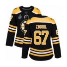 Women's Boston Bruins #67 Jakub Zboril Premier Black Home 2019 Stanley Cup Final Bound Hockey Jersey