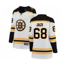 Women's Boston Bruins #68 Jaromir Jagr Authentic White Away Fanatics Branded Breakaway Hockey Jersey