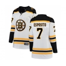 Women's Boston Bruins #7 Phil Esposito Authentic White Away Fanatics Branded Breakaway Hockey Jersey