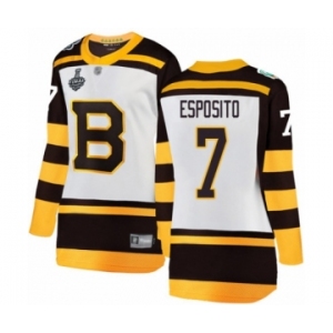 Women's Boston Bruins #7 Phil Esposito White Winter Classic Fanatics Branded Breakaway 2019 Stanley Cup Final Bound Hockey Jersey