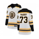 Women's Boston Bruins #73 Charlie McAvoy Authentic White Away Fanatics Branded Breakaway Hockey Jersey