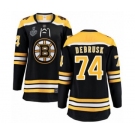 Women's Boston Bruins #74 Jake DeBrusk Authentic Black Home Fanatics Branded Breakaway 2019 Stanley Cup Final Bound Hockey Jersey