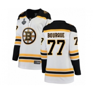 Women's Boston Bruins #77 Ray Bourque Authentic White Away Fanatics Branded Breakaway 2019 Stanley Cup Final Bound Hockey Jersey