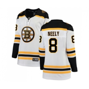 Women's Boston Bruins #8 Cam Neely Authentic White Away Fanatics Branded Breakaway Hockey Jersey