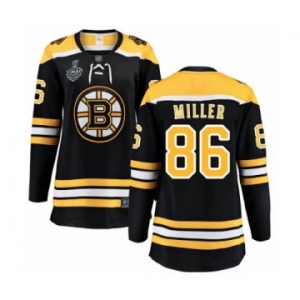 Women's Boston Bruins #86 Kevan Miller Authentic Black Home Fanatics Branded Breakaway 2019 Stanley Cup Final Bound Hockey Jersey