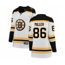 Women's Boston Bruins #86 Kevan Miller Authentic White Away Fanatics Branded Breakaway Hockey Jersey