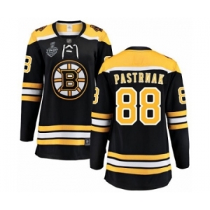 Women's Boston Bruins #88 David Pastrnak Authentic Black Home Fanatics Branded Breakaway 2019 Stanley Cup Final Bound Hockey Jersey