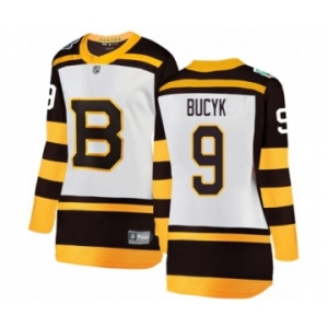 Women's Boston Bruins #9 Johnny Bucyk White 2019 Winter Classic Fanatics Branded Breakaway NHL Jersey