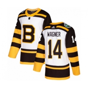 Youth Adidas Boston Bruins #14 Chris Wagner Authentic White 2019 Winter Classic NHL Jersey