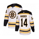 Youth Adidas Boston Bruins #14 Chris Wagner Authentic White Away NHL Jersey