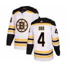Youth Adidas Boston Bruins #4 Bobby Orr Authentic White Away NHL Jersey