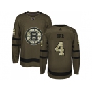 Youth Adidas Boston Bruins #4 Bobby Orr Green Salute to Service Stitched NHL Jersey