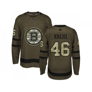 Youth Adidas Boston Bruins #46 David Krejci Green Salute to Service Stitched NHL Jersey