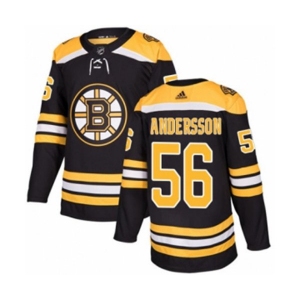 Youth Adidas Boston Bruins #56 Axel Andersson Authentic Black Home NHL Jersey