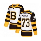 Youth Adidas Boston Bruins #73 Charlie McAvoy Authentic White 2019 Winter Classic NHL Jersey