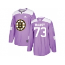 Youth Adidas Boston Bruins #73 Charlie McAvoy Purple Authentic Fights Cancer Stitched NHL Jersey