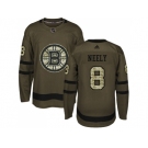 Youth Adidas Boston Bruins #8 Cam Neely Green Salute to Service Stitched NHL Jersey