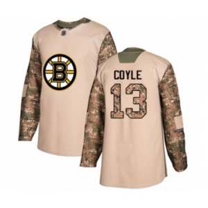 Youth Boston Bruins #13 Charlie Coyle Authentic Camo Veterans Day Practice Hockey Jersey
