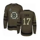 Youth Boston Bruins #17 Milan Lucic Authentic Green Salute to Service 2019 Stanley Cup Final Bound Hockey Jersey