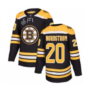 Youth Boston Bruins #20 Joakim Nordstrom Authentic Black Home 2019 Stanley Cup Final Bound Hockey Jersey