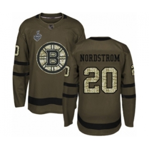 Youth Boston Bruins #20 Joakim Nordstrom Authentic Green Salute to Service 2019 Stanley Cup Final Bound Hockey Jersey