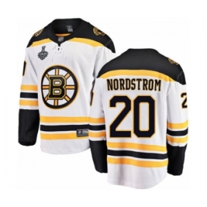 Youth Boston Bruins #20 Joakim Nordstrom Authentic White Away Fanatics Branded Breakaway 2019 Stanley Cup Final Bound Hockey Jersey