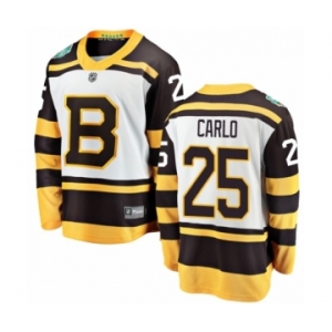 Youth Boston Bruins #25 Brandon Carlo White 2019 Winter Classic Fanatics Branded Breakaway NHL Jersey