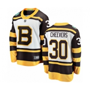 Youth Boston Bruins #30 Gerry Cheevers White 2019 Winter Classic Fanatics Branded Breakaway NHL Jersey