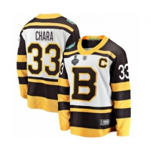 Youth Boston Bruins #33 Zdeno Chara White Winter Classic Fanatics Branded Breakaway 2019 Stanley Cup Final Bound Hockey Jersey