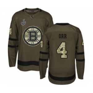 Youth Boston Bruins #4 Bobby Orr Premier Green Salute to Service 2019 Stanley Cup Final Bound Hockey Jersey