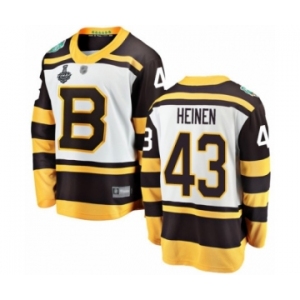 Youth Boston Bruins #43 Danton Heinen White Winter Classic Fanatics Branded Breakaway 2019 Stanley Cup Final Bound Hockey Jersey