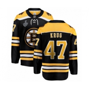 Youth Boston Bruins #47 Torey Krug Authentic Black Home Fanatics Branded Breakaway 2019 Stanley Cup Final Bound Hockey Jersey