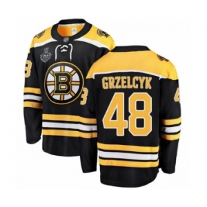 Youth Boston Bruins #48 Matt Grzelcyk Authentic Black Home Fanatics Branded Breakaway 2019 Stanley Cup Final Bound Hockey Jersey