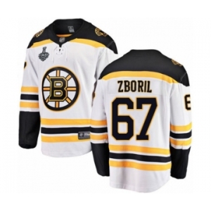 Youth Boston Bruins #67 Jakub Zboril Authentic White Away Fanatics Branded Breakaway 2019 Stanley Cup Final Bound Hockey Jersey